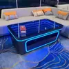 Bar Ktv Mesa de Centro Boate Quarto Privado Aço Inoxidável Vidro Abismo Mesa de Centro Brilhante Ardósia Mármore Mesa