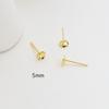 Pacote de 14K banhado a ouro redondo tigela pin brincos S925 prata DIY handmade patch brincos acessórios