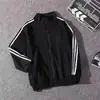 Sudadera Deportiva de Tres Rayas para Hombre Cuello Alto Holgada Cardigan de Primavera y Otoño Cremallera Chaqueta de Moda Talla Grande Chaqueta Casual para Niños