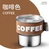 Taza de Café de Acero Inoxidable 304, Aspecto Elegante, Resistente a Caídas, Resistente a Altas Temperaturas, Taza Portátil para Uso en Oficina y Hogar, con Tapa
