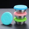 Taza para Salsa de Acero Inoxidable 304 Tapa de Silicona Taza para Dip Aderezo de Tomate para Ensalada Bento Mini Caja para Condimentos Taza para Salsa