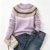 Desejo Mais Vendido: Novo Suéter Feminino Estilo Europeu e Americano com Gola Redonda, Design Color Block, Caimento Solto, Tricô Pulôver da Moda
