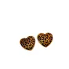 Brincos de Coração com Estampa de Leopardo Estilo Europeu e Americano para Mulheres 2025 Novo Estilo Quente Brincos de Luxo Acessível Super Bonitos Brincos de Outono e Inverno