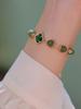 Pulseira de jade Hetian natural trevo feminina verão design de nicho ins 2023 nova pulseira de luxo leve