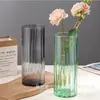 Vaso de Vidro Sódio-Cálcio Atacado Transfronteiriço, Pote de Vidro para Armazenamento, Decoração de Sala de Estar Estilo Reto de Luxo Leve, Vaso para Flores Hidropônicas