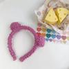 Faixa de Cabelo de Pelúcia Urso Estilo Coreano Faixa para Lavar o Cabelo Removedor de Maquiagem Animal Cor Sólida Acessórios de Faixa de Cabelo Grampo de Cabelo Acessórios para Cabelo
