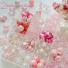 [Diario rosa] Acrílico cuentas redondas lindas cuentas de fondo con cuentas cuentas pintadas a mano material hecho a mano diy pulsera