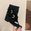Sandalias para mujer, zapatos de plataforma súper populares, estilo de celebridad de internet, con aumento de altura interno, vibra retro, diseño tachonado, botines modernos para mujer