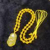 Joyería de caballo dragón ágata amarilla natural corazón colgante doce zodiaco masculino y femenino rata buey tigre conejo dragón serpiente caballo oveja mono gallo perro