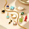 Moda Europea y Americana Estilo Vacaciones de Verano Concha Corazón Multi-elemento Colgante DIY Chapado en Oro de 18K Versátil Accesorios Dopamina