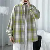 Estilo Outono e Primavera Estilo Hong Kong Ins Camisa Xadrez Masculina Manga Longa Estilo Coreano Tendência Fina Casual Versátil Camisa Jaqueta