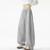 Calça Jogger Versátil High Street Americana Masculina e Feminina Tendência Outono Patchwork de Marca Calça Esportiva Wide Leg Peso Pesado Solta Casual Calça de Perna Reta