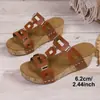 Sandalias de una tira cuadradas, de suela gruesa, a la moda, con hebilla cuadrada, sandalias de cuña de color liso de talla grande europeas y americanas para mujer, nuevo modelo 2026
