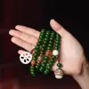 Pulseira Bodhi Verde Natural Mais Vendida em Live-Stream com 108 Contas, Acessório Criativo Unissex, Joia de Raiz de Bodhi, Direto do Fabricante
