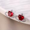 Aretes Transfronterizos de Amazon de Cobre con Incrustaciones de Zirconia Corazón Planeta Pequeño Universo Moda Personalidad Nicho Venta al por Mayor Cristal