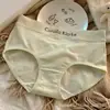 8 Road 70DEnglish Roupa Íntima Feminina Algodão Respirável Sem Costura Controle de Barriga Cintura Média Estilo Adolescente Calcinha