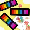Almofadas de Tinta para Pintura a Dedo Transfronteiriças, Almofadas de Tinta Quadradas de 8 Cores, Carimbos de Mão para DIY Infantil de Jardim de Infância