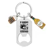 Venta Caliente de Amazon Llavero Abrebotellas de Acero Inoxidable Regalo del Día del Padre Accesorios para Botellas de Cerveza Grabado Metálico en el Lugar