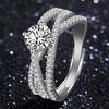 Moissanite Diamond Ring presente das mulheres para namorada proposta de casamento luxo elegante ajustável clássico 1 quilate atacado