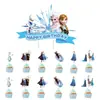 Suministros para Fiesta de Cumpleaños Temática Frozen Aisha Anna Princesa Banderín Globo Decoración para Pastel Set