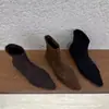 Nuevas botas Martin de estilo coreano para otoño/invierno, punta cuadrada, que aumentan la altura, con cremallera trasera, botines, botines Chelsea de gamuza para mujer