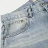 Jeans Rasgado Retro Americano Masculino Punk Marca Tendência Gradiente Lavado Perna Reta Perna Larga Calça Longa Calça Casual Solta