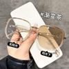 Gafas para miopía fotosensibles que cambian de color para mujer, marco con incrustaciones de diamantes y purpurina, lentes planos sin graduación, marco grande, gafas que cambian de color adelgazantes