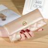 Billetera Larga Plegable de PU para Mujer 2021 Bolso de Mano Coreano Hebilla Bordada con Diamantes Billetera Multitarjetas