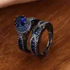 Huajie Nuevo Anillo Apilable Brillante de Doble Capa con Microincrustaciones Completas de Circonita Cúbica de Diamante Anillo de Mano de Lujo Europeo y Americano para Fiesta y Boda