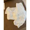 Pijama Modal Dulce Floral Estilo Coreano con Almohadillas en el Pecho para Mujer, Nuevo Conjunto de Ropa de Casa Verano 2026 que se Puede Usar Afuera