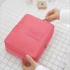 Bolsa de almacenamiento de viaje de tela Oxford impermeable multifuncional de estilo coreano, bolsa de cosméticos portátil de doble capa para mujer, cuarteto de lavado