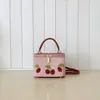 Bolso de Cereza para Mujer 2026 Nuevo Estilo Moda Tendencia Estampado Bolso Cruzado Retro Sensación de Alta Gama Asa de Cadena Bolso Caja