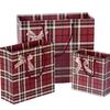 Bolsa de Regalo Bolso de Mano Bolsa de Regalo Bolsa de Papel Bolsa de Regalo de Retorno Cuadros Marrones Fondo Rojo Oscuro