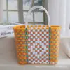 Nueva Cesta de Plástico Tejida para Verduras, Bolsa de Playa, Bolso de Mano, Bolsa de Compras de Gran Capacidad, Bolsa Cesta de Verduras Souvenir