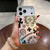 Funda Negra de Marca Moderna con Insignia Cromada Adecuada para iPhone 17, Apple 16 Pro Max, Cool 15, Estilo Moderno 14