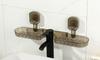 Estante de Almacenamiento para Grifo con Ventosa Baño Baño Drenaje Sin Perforaciones Montado en la Pared Lavabo Lavabo Caja de Almacenamiento