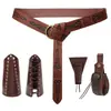 Alquimia Medieval Cuero PU 3 Corchos Botellas de Poción Bolsa de Cintura Fantasía Bolsa Lateral Bolsa de Cintura Medieval Accesorios