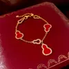 Pulsera de calabaza con baño de oro real de 14k, circonita y nácar, nuevo diseño de nicho estilo chino, accesorio de mano moderno y versátil