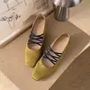 Zapatos planos Mary Jane retro estilo francés para mujer, nuevo modelo otoño 2026, zapatos casuales bajos de punta cuadrada con correa cruzada 6001-3
