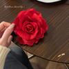 Impresionante Horquilla de Flor Rosa Roja para el Cabello Clip Lateral para Mujer Clip Pequeño Adorno para el Cabello con Flor para la Parte Delantera de la Cabeza Accesorios para el Cabello Tocado