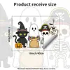 Adesivo de Janela Cartoon de Halloween com Vários Personagens, Sem Cola, Removível, Decoração de Janela para Quarto, Sala de Estar, Escritório, Banheiro