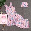 Traje de baño para niños Niña 2024 Nuevo Verano Niñas Siaman Pequeño Mediano Niños Princesa Dibujos Animados Natación Kulomi