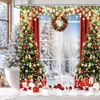 Cortina de ducha para fiesta de Navidad de Amazon Temu, superventas, con estampado digital de un árbol de Navidad, un diseño simple y elegante para uso en el hogar y el baño