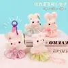 Llavero Colgante de Muñeca Conejito de Peluche con Palo Retorcido de Dibujos Animados Lindo Colgante para Llavero de Mochila Escolar de Pareja Regalo