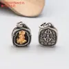 Pingente de prata de lei S925 doze signos oito deuses guardiões vintage desgastado incrustado de cobre material DIY feito à mão joia