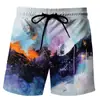 2023 Amazon comercio exterior nuevo color deportivo impresión 3D pareja hombres y mujeres absorbente de sudor pantalones de playa shorts con graffiti