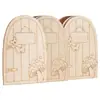 Enfeites de Porta de Casa de Conto de Fadas de Madeira Decorações para Colorir DIY Jardim em Miniatura Casa Artesanato Criativo