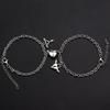 Pulsera Sencilla de Acero de Titanio para Pareja con Candado de Amor 2025 Nueva Popular Imán con Forma de Corazón Ins Joyería de Mano Moderna