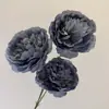 3 peonías artificiales de seda para decoración de boda, flores artificiales de alta gama para el pasillo, candelabro y arreglos de suelo en el salón de bodas
