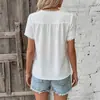 Bai Fen Zhi Yi Nuevo Top de Verano Estilo Europeo y Americano Sencillo Suéter Transfronterizo Moda Encaje Empalmado Camisa Blanca